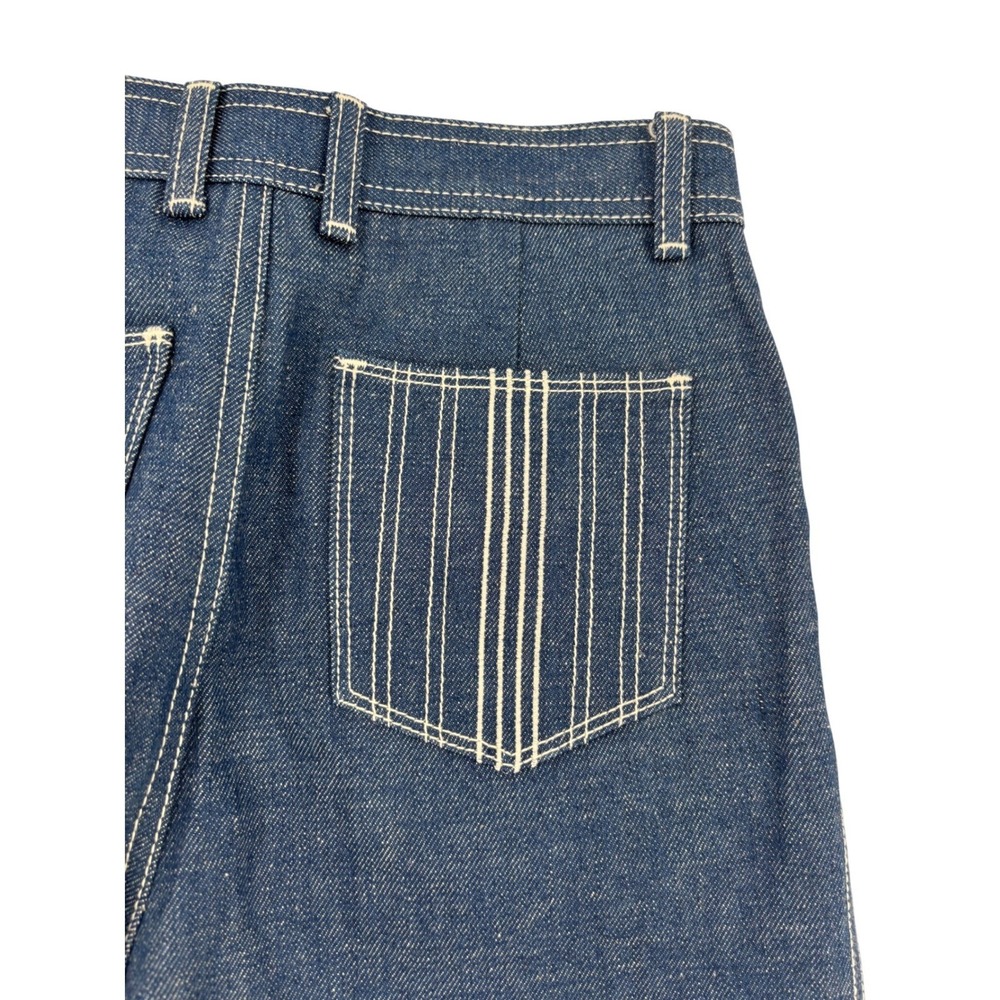 Tory Burch Cropped Denim Jeans Womens 25 Blue Contrast Stitch High Rise 88869 - Picture 7 of 14